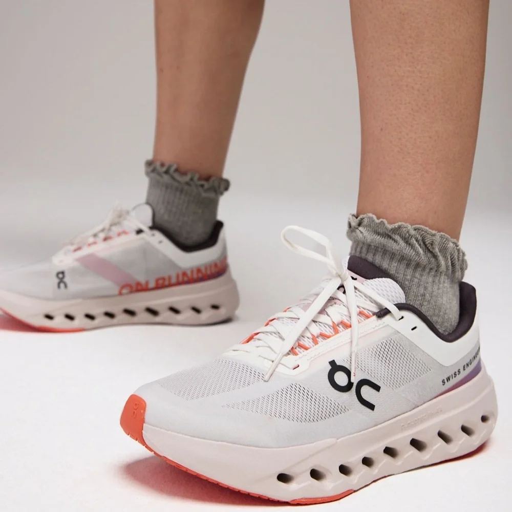 On Cloudsurfer Next Sneakers White and Orange Sole Athletic Shoes - Picture 3 of 4